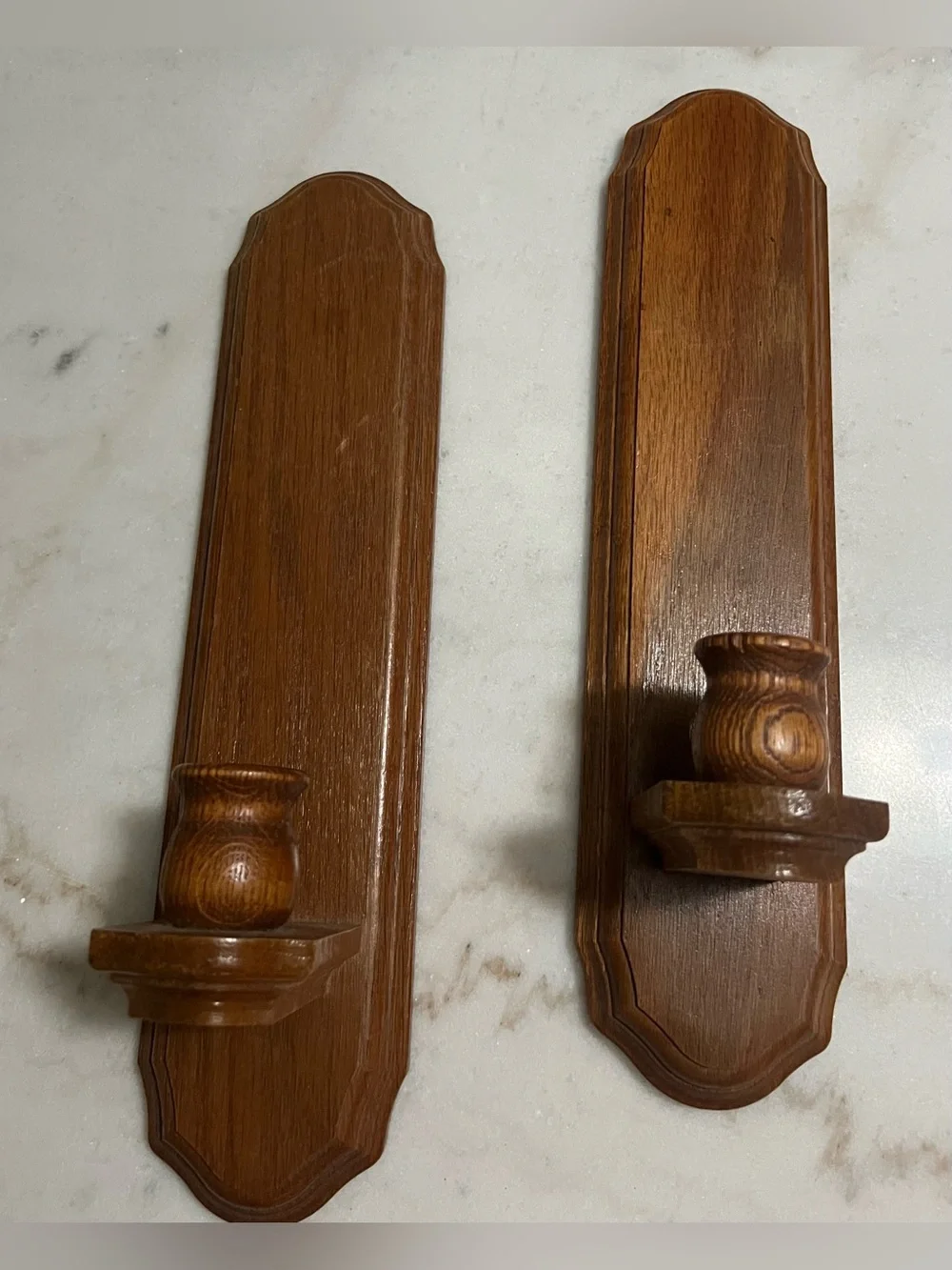Vintage Traditional Or Colonial-style Solid Wood Wall Sconce Candle Holders